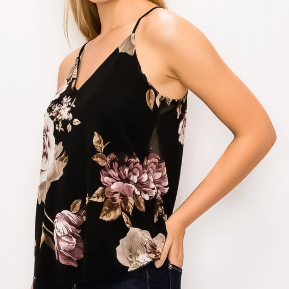 Floral mesh Print Top - Picture 3 of 6